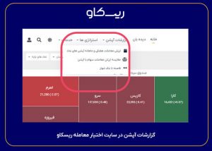 گزارشات آپشن در سایت اختیار معامله ریسکاو